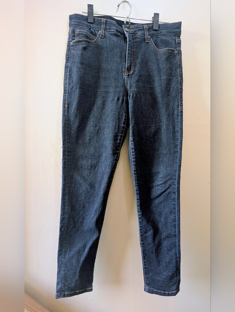 LuLaRoe Simply Comfortable Skinny Jeans 10-12 Womens 30" Dark Wash MidRise EUC